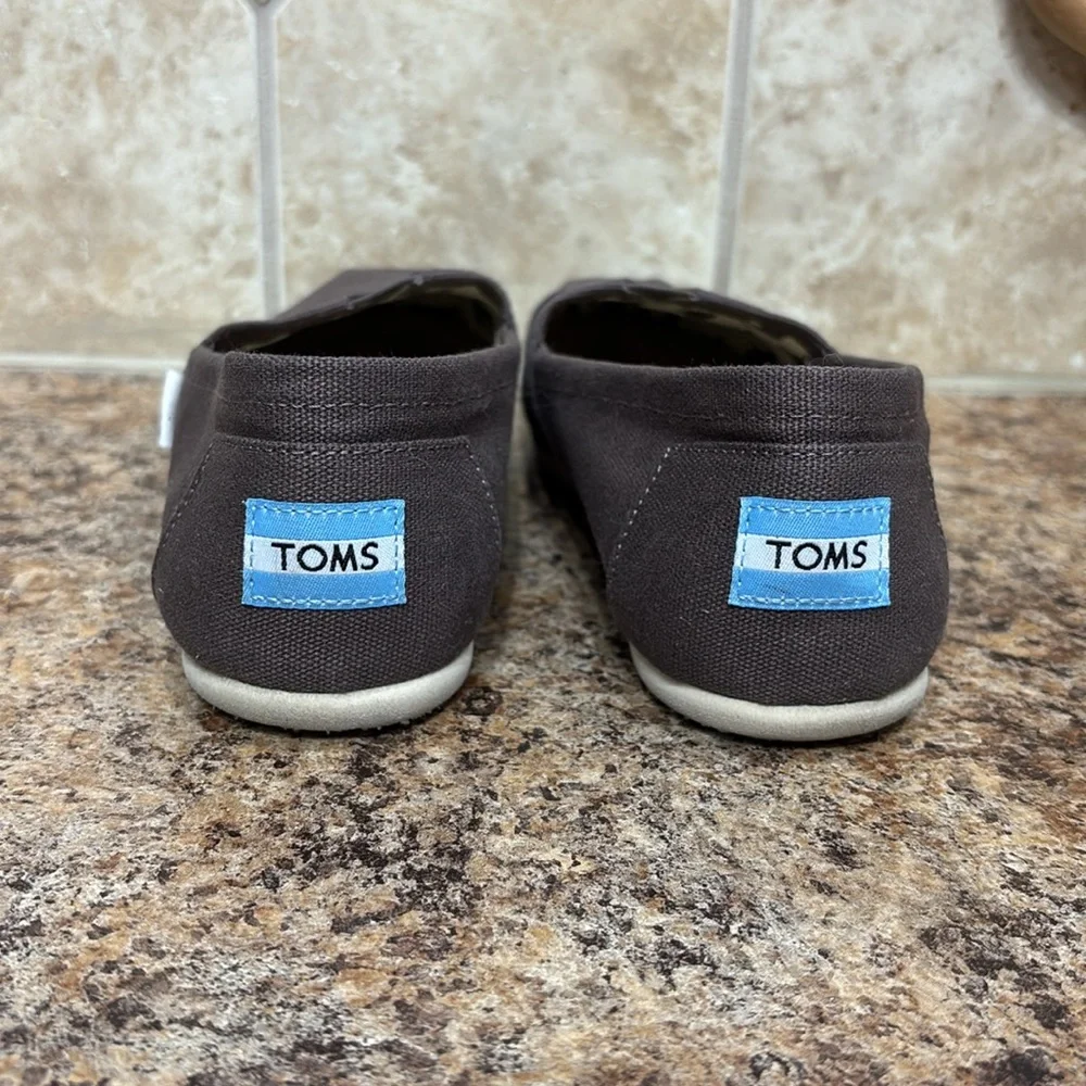Toms Alpargata Heritage Canvas Brown Slip-On Shoes Size 8